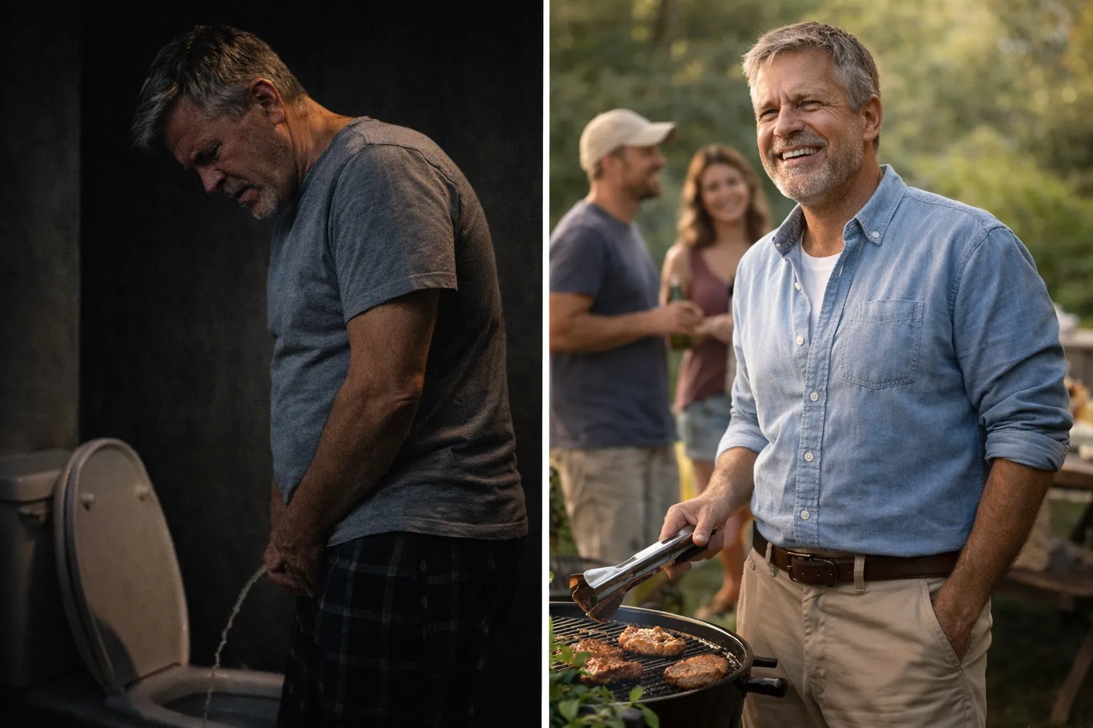 Before and after lifestyle contrast